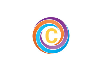 this is a creative C letter rounded icon design