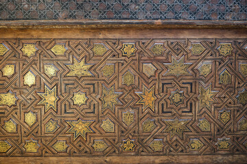  Wooden and gold detailed ceiling. Alhambra de Granada.