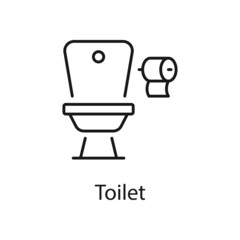 Toilet vector outline icon for web isolated on white background EPS 10 file