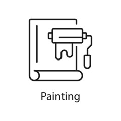 Painting vector outline icon for web isolated on white background EPS 10 file