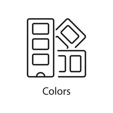 Colors vector outline icon for web isolated on white background EPS 10 file