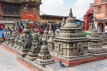 Stupas at Swayambhunath, Kathmandu, Nepal