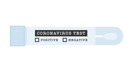 Covid Test, PCR Test, Swab Test, Coronavirus Test, Lab Results, Covid Results, Covid Positive, Covid Negative, Cotton Swab Icon, Vector Illustration Background