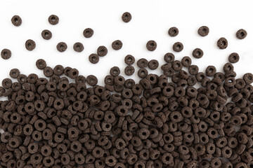 frame of black cereal rings, top view
