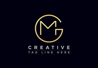 MG Letter Logo Design. Initial letters MG logo icon. Abstract letter MG M G minimal logo design template. M G letter design vector with black colors. mg logo.