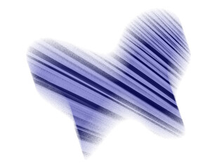 Very peri color of the year 2022. Abstract trendy grainy gradient butterfly shape. Defocused blob isolated on white.