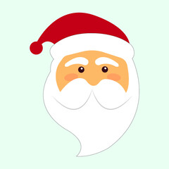 Santa Claus wishing Merry Christmas Vector illustration with red cap and beard