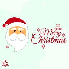 Santa Claus wishing Merry Christmas Vector illustration with red cap and beard