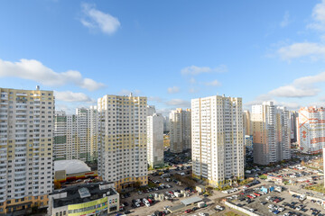 Fototapeta na wymiar Russia St. Petersburg November 2021: High-rise modern houses. Top view