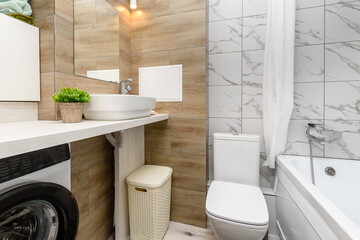New bathroom and toilet in a new apartment