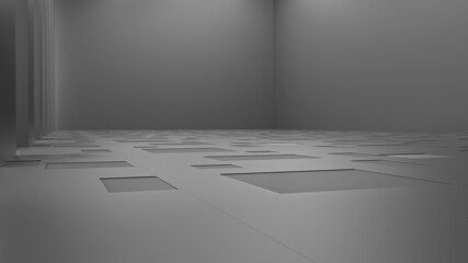 Empty abstract modern room. 3D illustration. 3D rendering