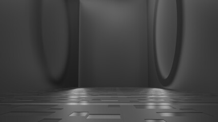 Empty abstract modern room. 3D illustration. 3D rendering