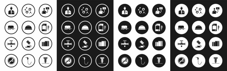 Set Nature saving protest, Oil railway cistern, Businessman stock market trader, Contract money and pen, Molecule oil, industrial factory building and Broken pipe with leaking water icon. Vector
