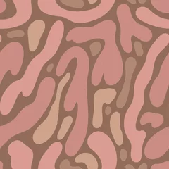 Sierkussen Naadloos patroon met abstracte organische vormen in bruine tinten. Perfect voor prints, achtergronden, inpakpapier, textiel, linnen, behang, enz. © walrus_d