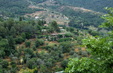 Fototapeta na wymiar Panoramic view of nature of Tuscany in Italy 