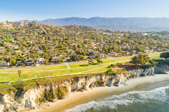 Aerial View Of Shoreline Park And The Mesa, Santa Barbara, California