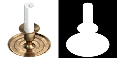 3D rendering illustration of a candle holder