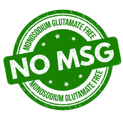 No MSG ( Monosodium glutamate free ) grunge rubber stamp on white background, vector illustration