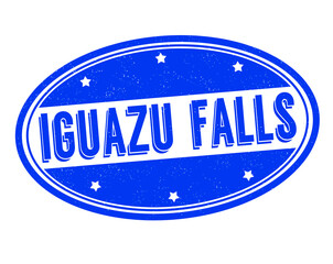 Iguazu falls grunge rubber stamp on white background, vector illustration