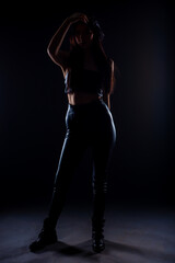 Silhouette of attractive girl