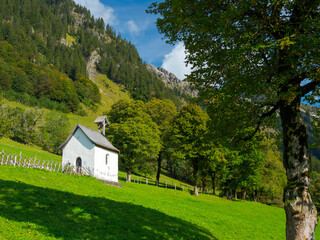Obraz premium The historic alpine settlement Gerstruben in the Allgau near Oberstdorf. Germany, Bavaria