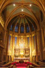 Fototapeta na wymiar Hungary, Budapest. Interior of Saint Stephen Chapel in Matthias Church.