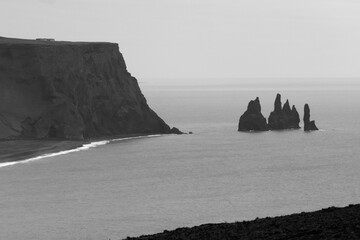 Rocks in the ocean, Dyrholaey, Vik, Iceland