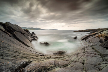 Europe, Ireland, Eyeries. Landscape with the Beara Bowl rock formation.