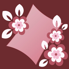 a stylized postcard or banner for an inscription with flowers - graphics. Gift, congratulations