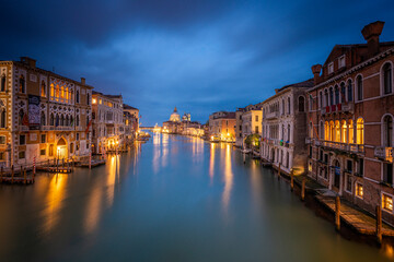 Fototapeta na wymiar Europe, Italy, Venice. Sunset over Grand Canal.
