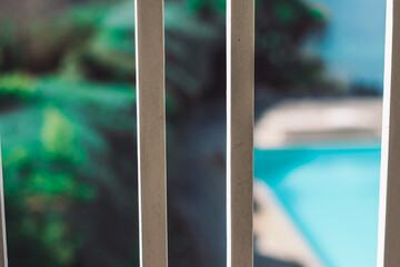 Fototapeta na wymiar view of a swimming pool from a balcony