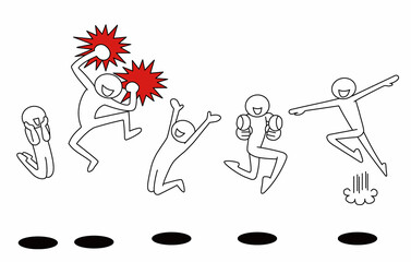 ジャンプする棒人間