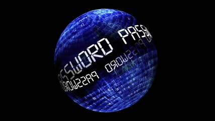 Password concept on rotating sphere