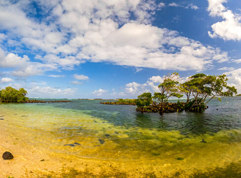 View of 'Le Bouchon' beach located on the south coast of Mauritius island	