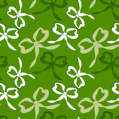 A seamless pattern on a square background is a ribbon bow