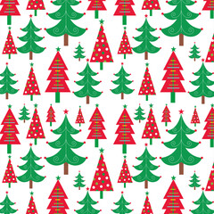 Obraz premium christmas trees pattern