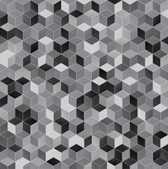 Abstract background. Noise structure with hatched cubes