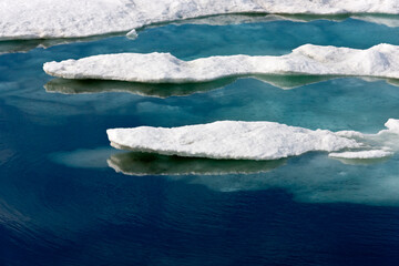 Floating ice on Bering Sea, Russia Far East