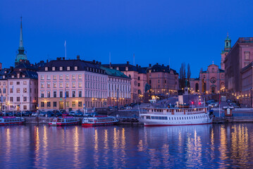 Sweden, Stockholm, Gamla Stan, Old Town, old town skyline, dawn