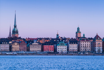 Sweden, Stockholm, Gamla Stan, Old Town, old town skyline, dawn