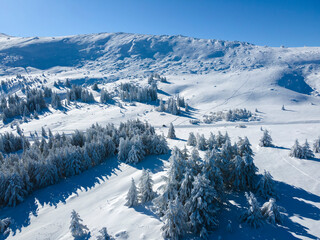 Aerial Winter view of Vitosha Mountain, Bulgaria