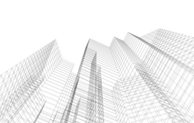 Fototapeta premium architecture building digital drawing
