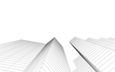 Fototapeta premium architecture building digital drawing