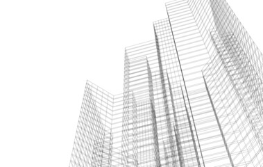 Obraz na płótnie Canvas architecture building digital drawing