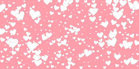 White heart love confettis. Valentine's day fallin