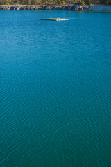 Sweden, Gotland Island, Labro, Bla Lagunen, Blue Lagoon, natural swimming area in former chalk quarry with blue green water