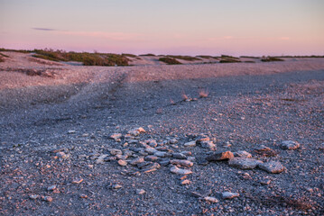 Sweden, Faro Island, Langhammars Area, coastal view, sunset
