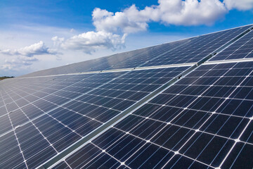 Solar power plant, solar panels, close-up,