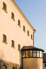 Obraz premium Southern Sweden, Karlskrona, Stumholmen Island, Kronohaktet, former 19th century naval prison converted to a hostel, exterior
