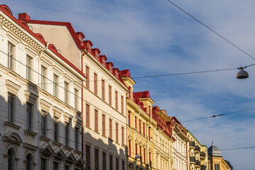 Fototapeta premium Sweden, Vastragotland and Bohuslan, Gothenburg, building detail, Pustervik neighborhood (Editorial Use Only)